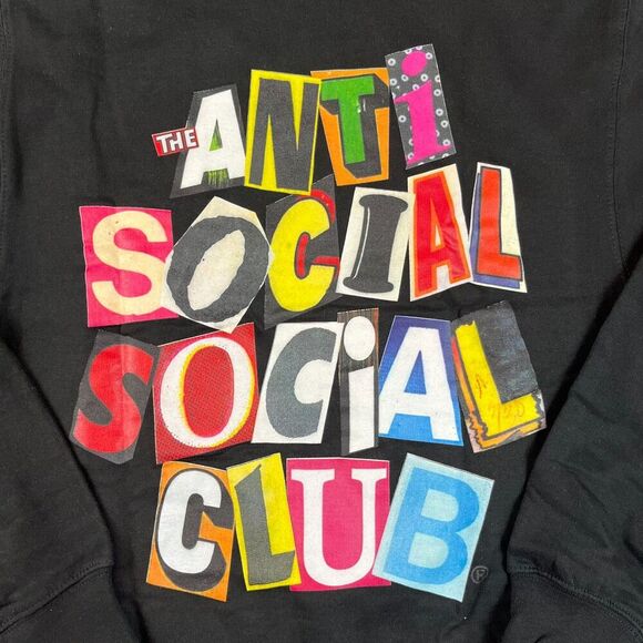 Anti Social Social Club Torn Pages Of Story Hoodie Sweatshirt Men's S Black NWT - Picture 11 of 12